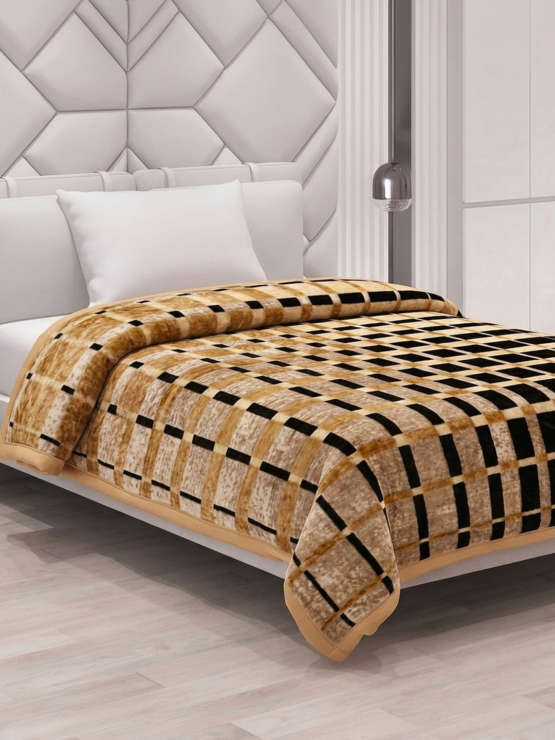 Printed Single Bed 2 Ply 850 GSM Blanket for Winter (Alaba), Weight 3 kg