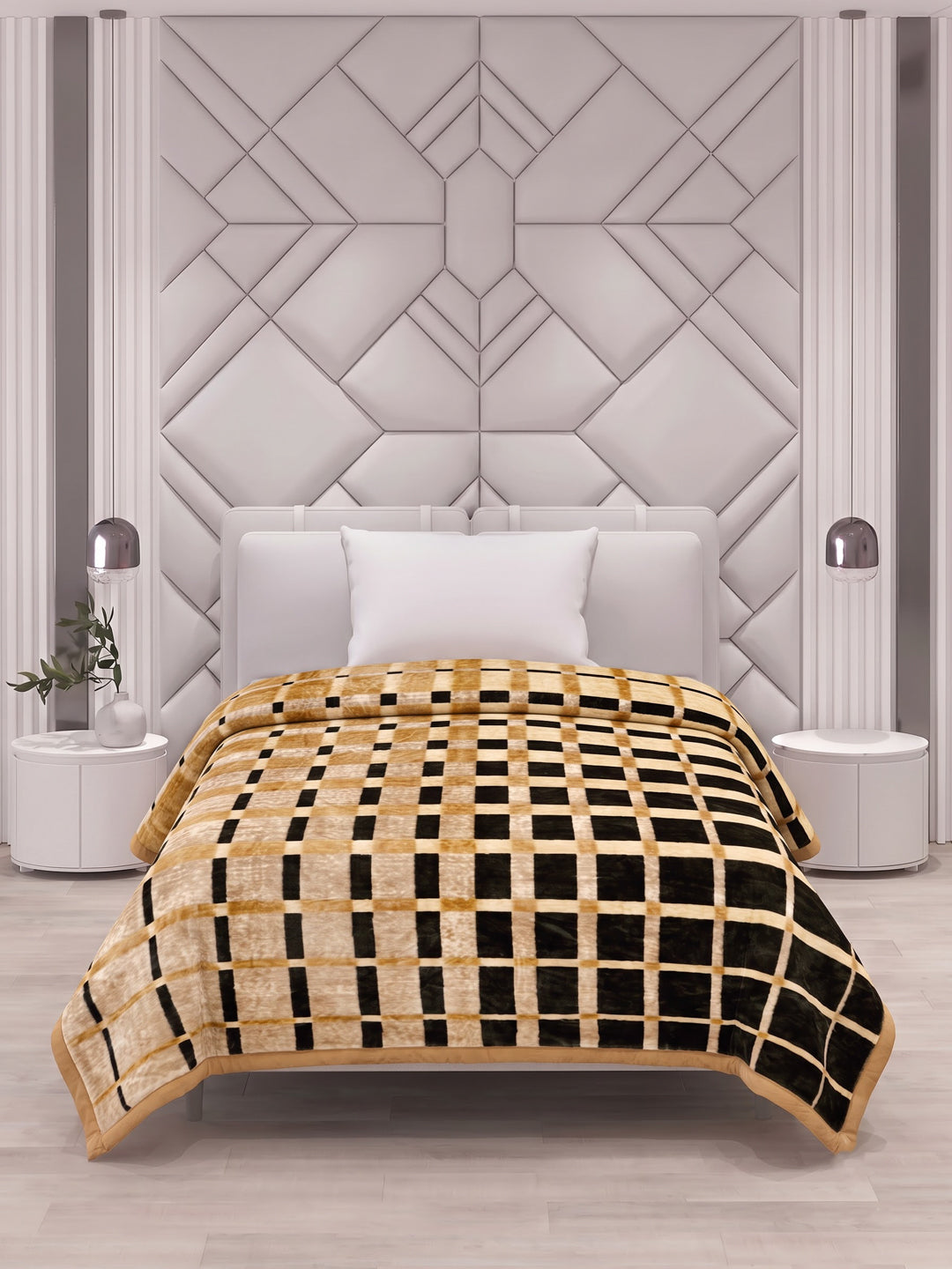 Printed Single Bed 2 Ply 850 GSM Blanket for Winter (Alaba), Weight 3 kg
