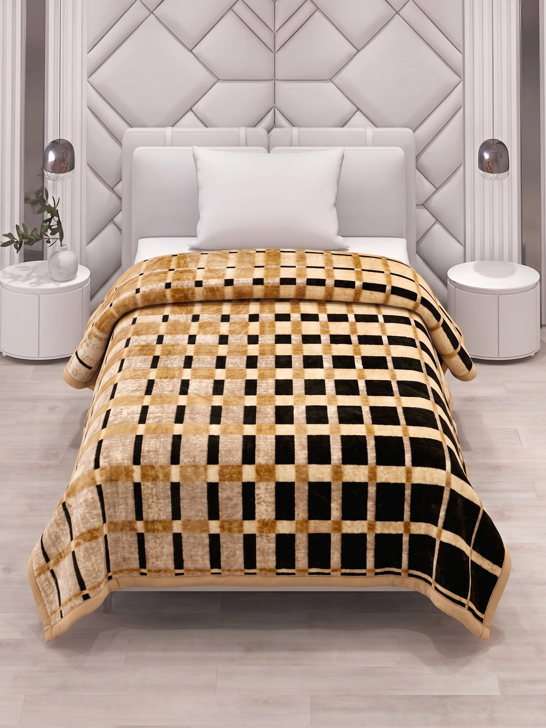 Printed Single Bed 2 Ply 850 GSM Blanket for Winter (Alaba), Weight 3 kg