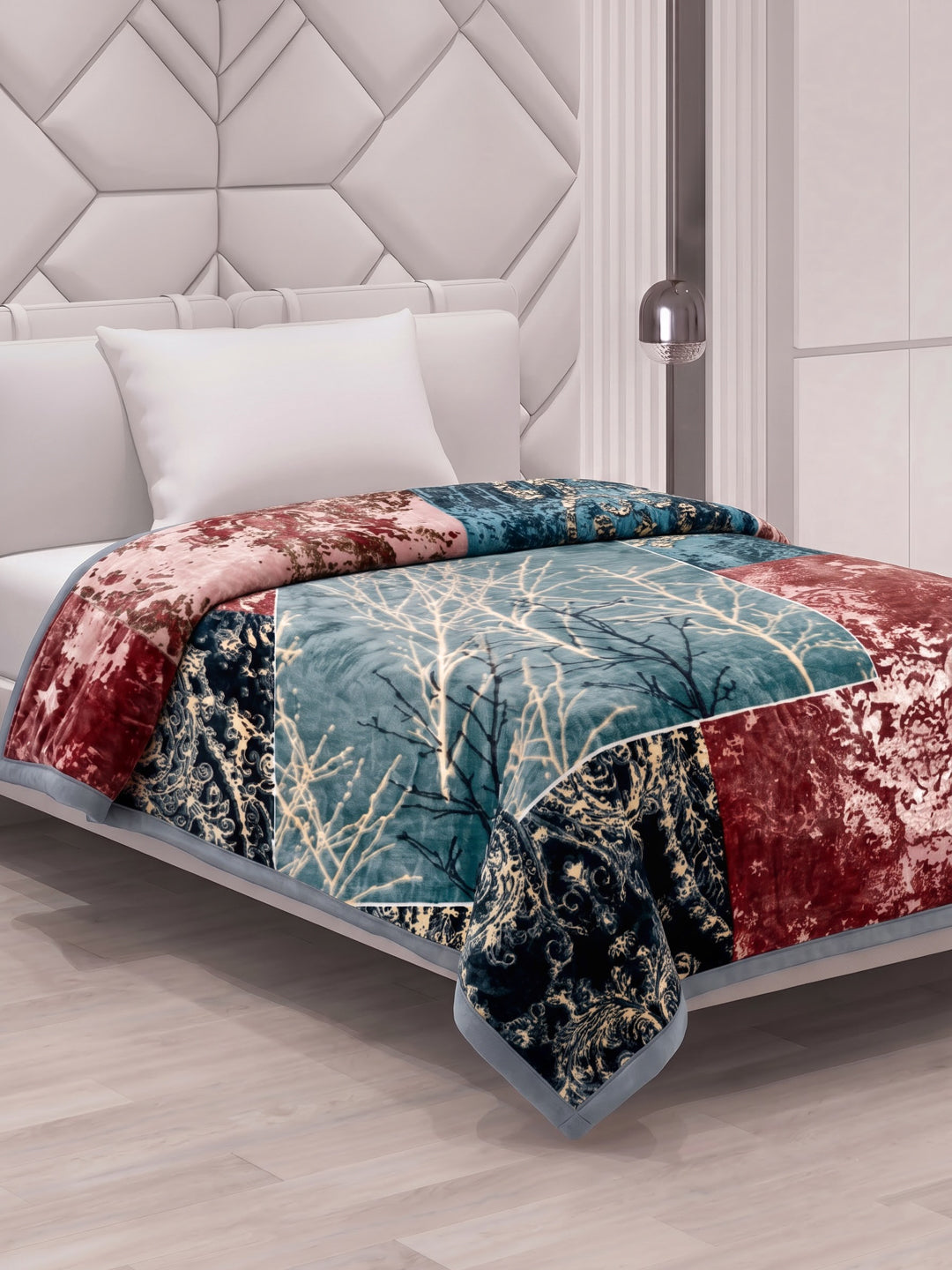 Printed Single Bed 2 Ply 850 GSM Blanket for Winter (Alaba), Weight 3 kg