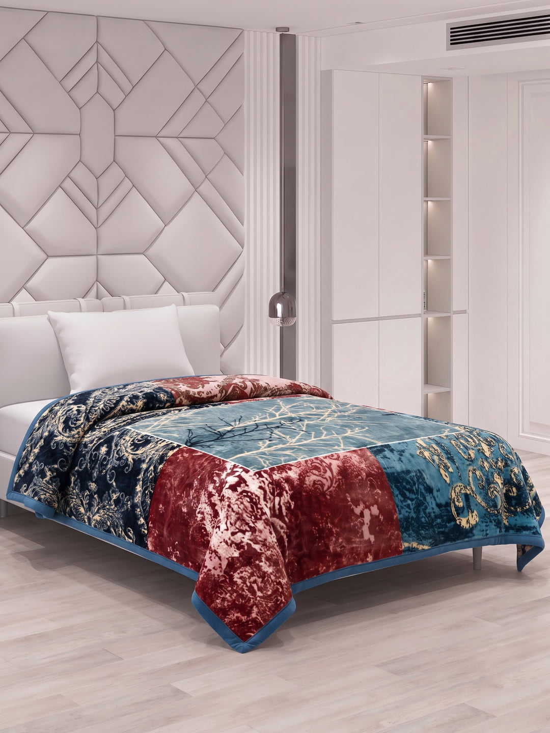 Printed Single Bed 2 Ply 850 GSM Blanket for Winter (Alaba), Weight 3 kg