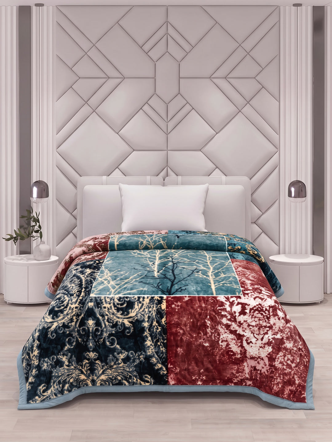 Printed Single Bed 2 Ply 850 GSM Blanket for Winter (Alaba), Weight 3 kg