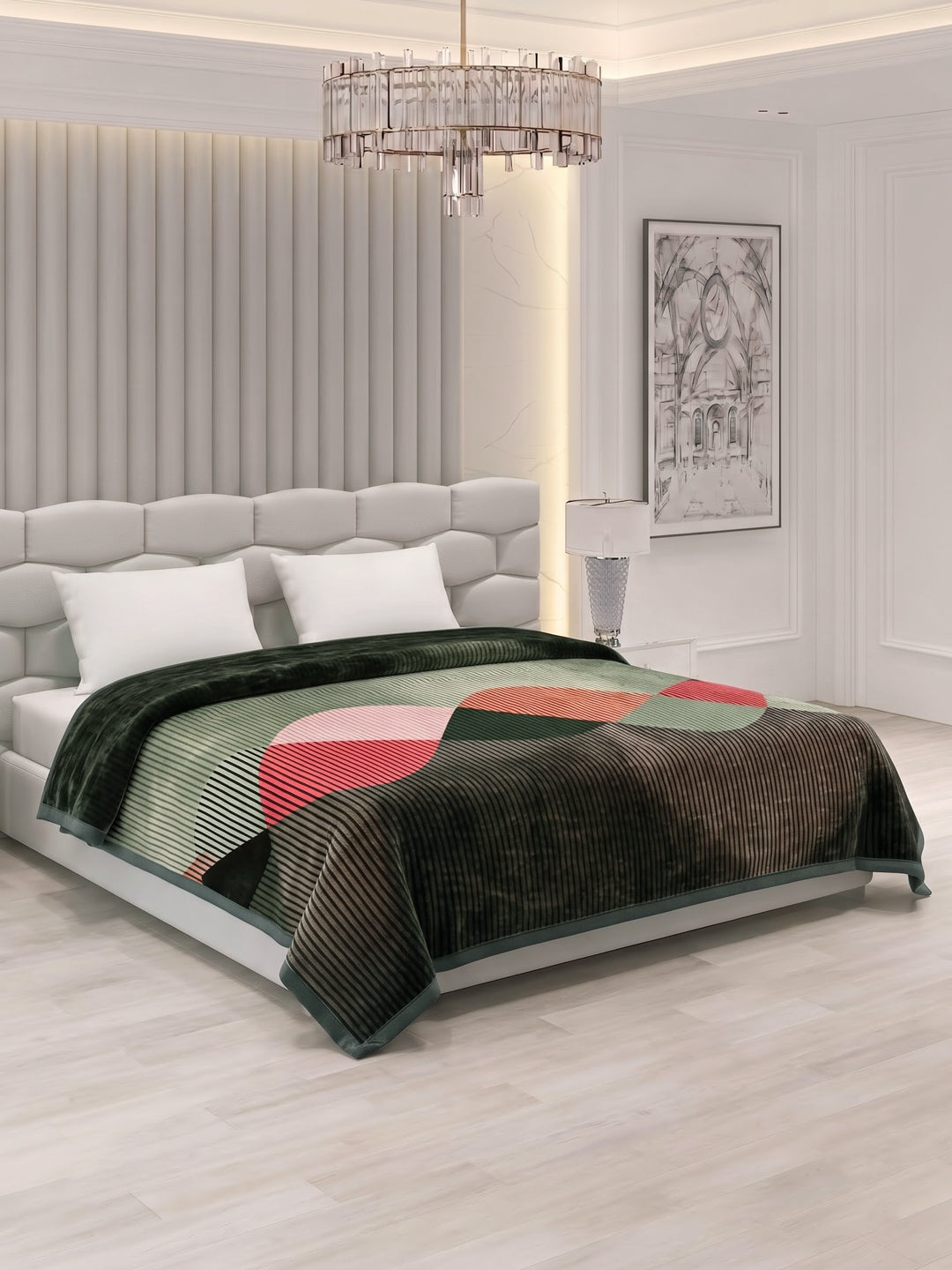 Printed Double Bed 2 Ply 800 GSM Blanket for Winter (Austin), Weight 4.2 kg