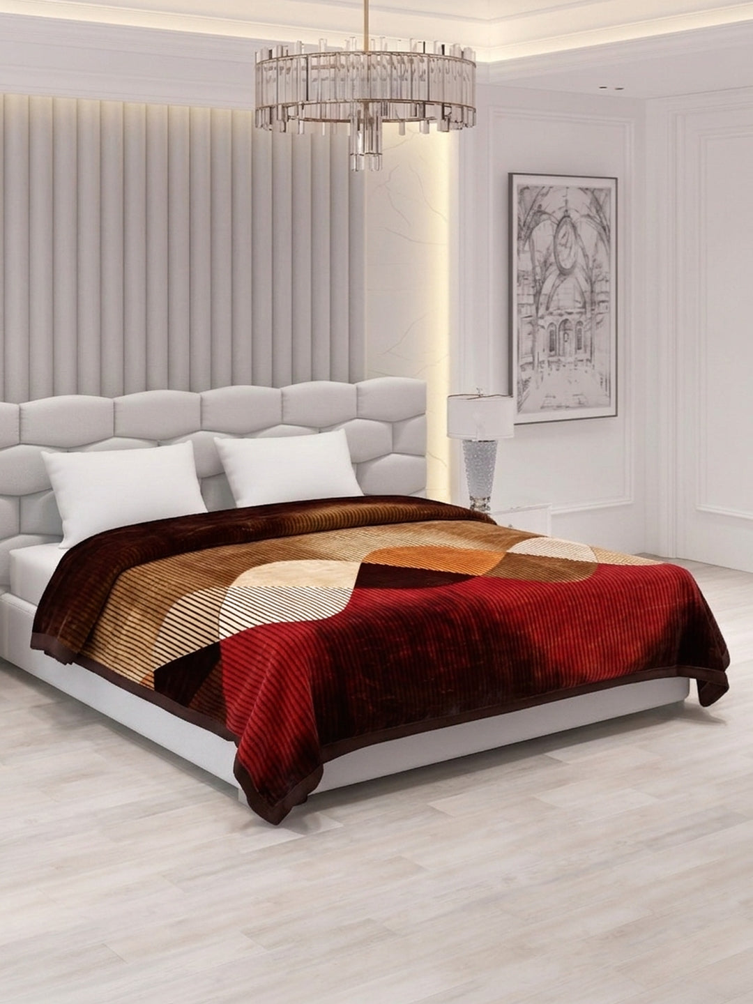Printed Double Bed 2 Ply 800 GSM Blanket for Winter (Austin), Weight 4.2 kg
