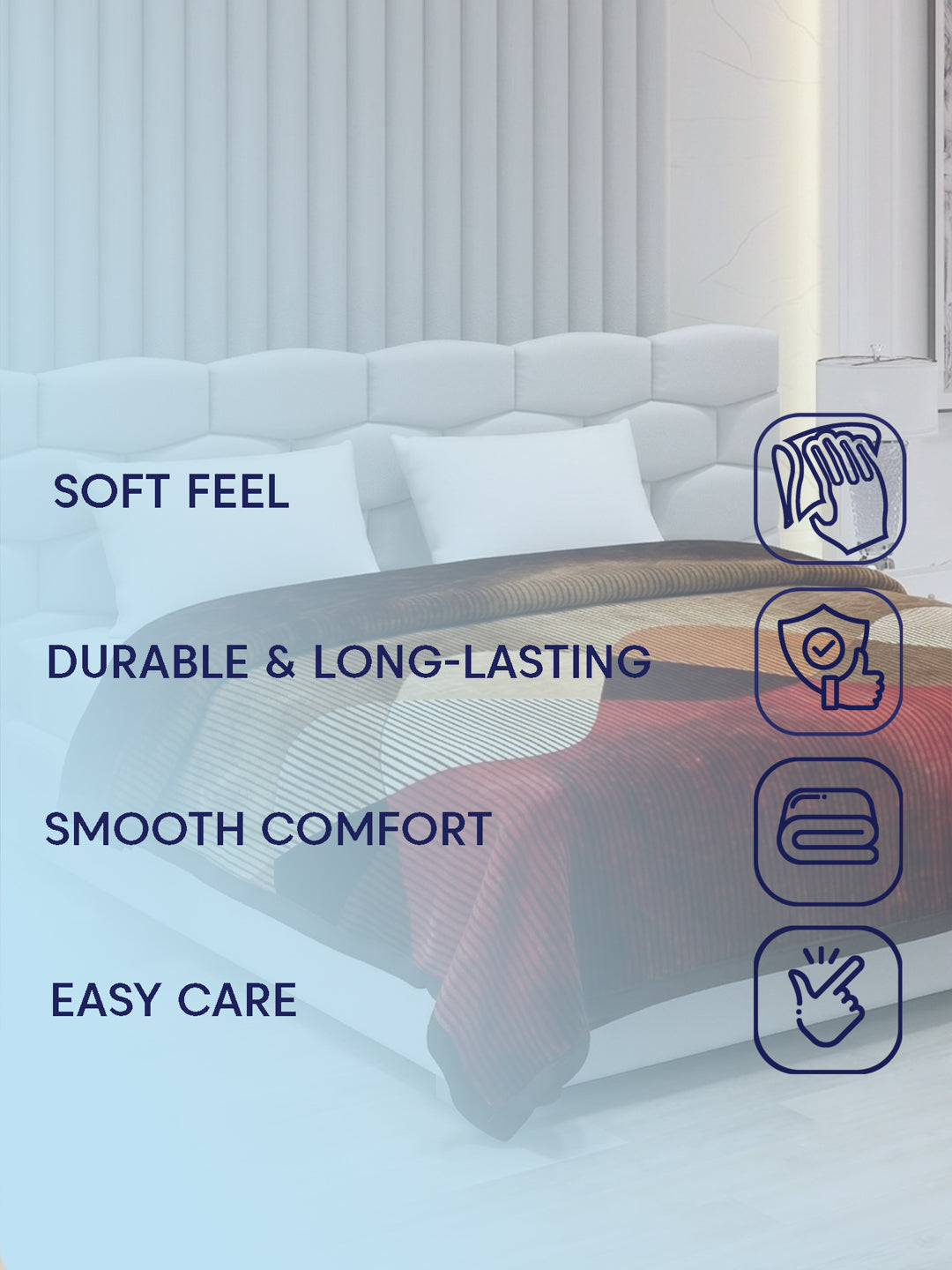 Printed Double Bed 2 Ply 800 GSM Blanket for Winter (Austin), Weight 4.2 kg