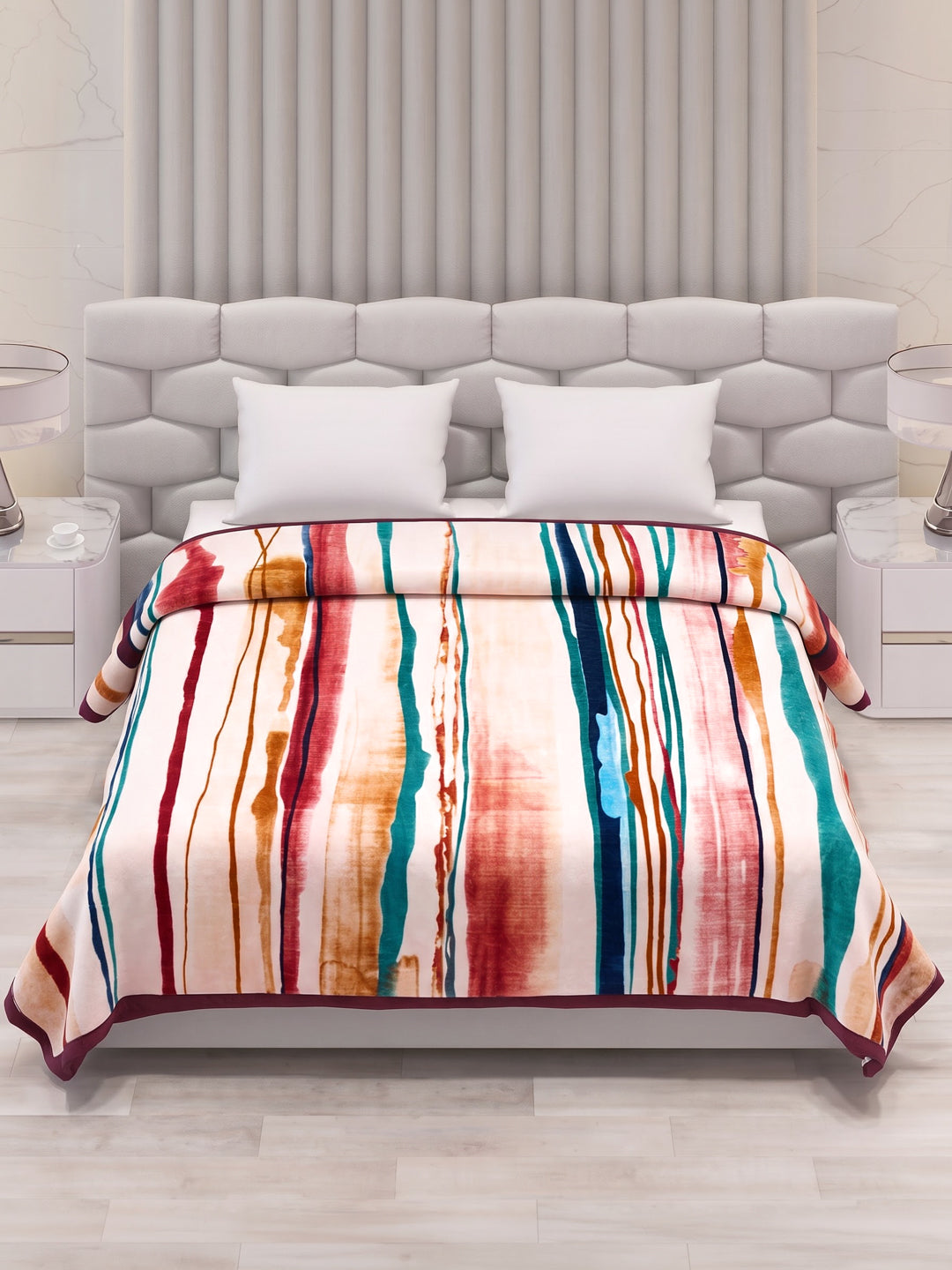 Printed Double Bed 2 Ply 800 GSM Blanket for Winter (Austin), Weight 4.2 kg