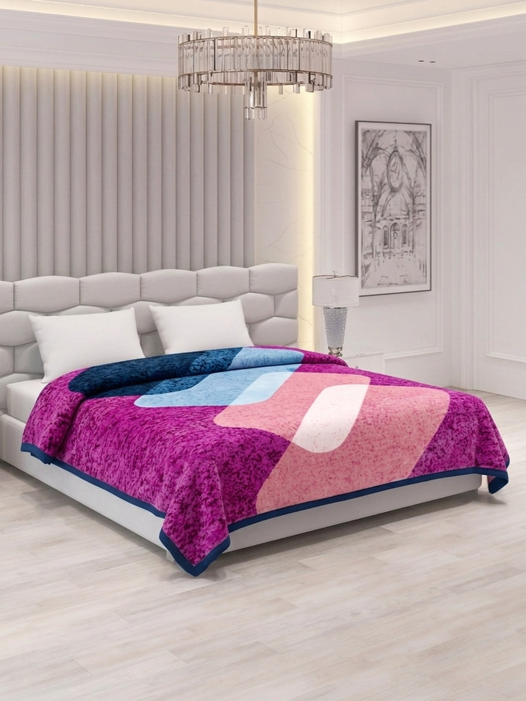 Printed Double Bed 2 Ply 800 GSM Blanket for Winter (Austin), Weight 4.2 kg