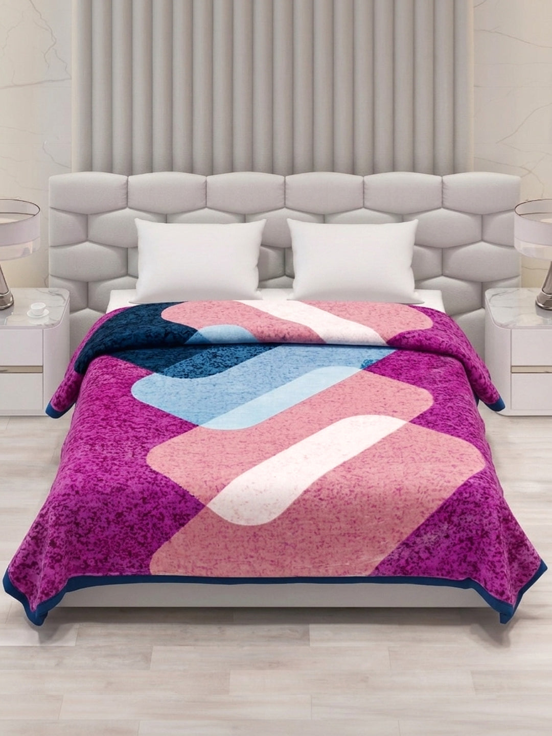 Printed Double Bed 2 Ply 800 GSM Blanket for Winter (Austin), Weight 4.2 kg