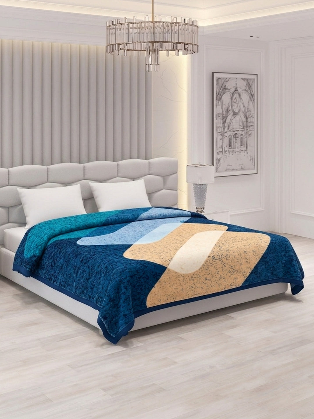 Printed Double Bed 2 Ply 800 GSM Blanket for Winter (Austin), Weight 4.2 kg