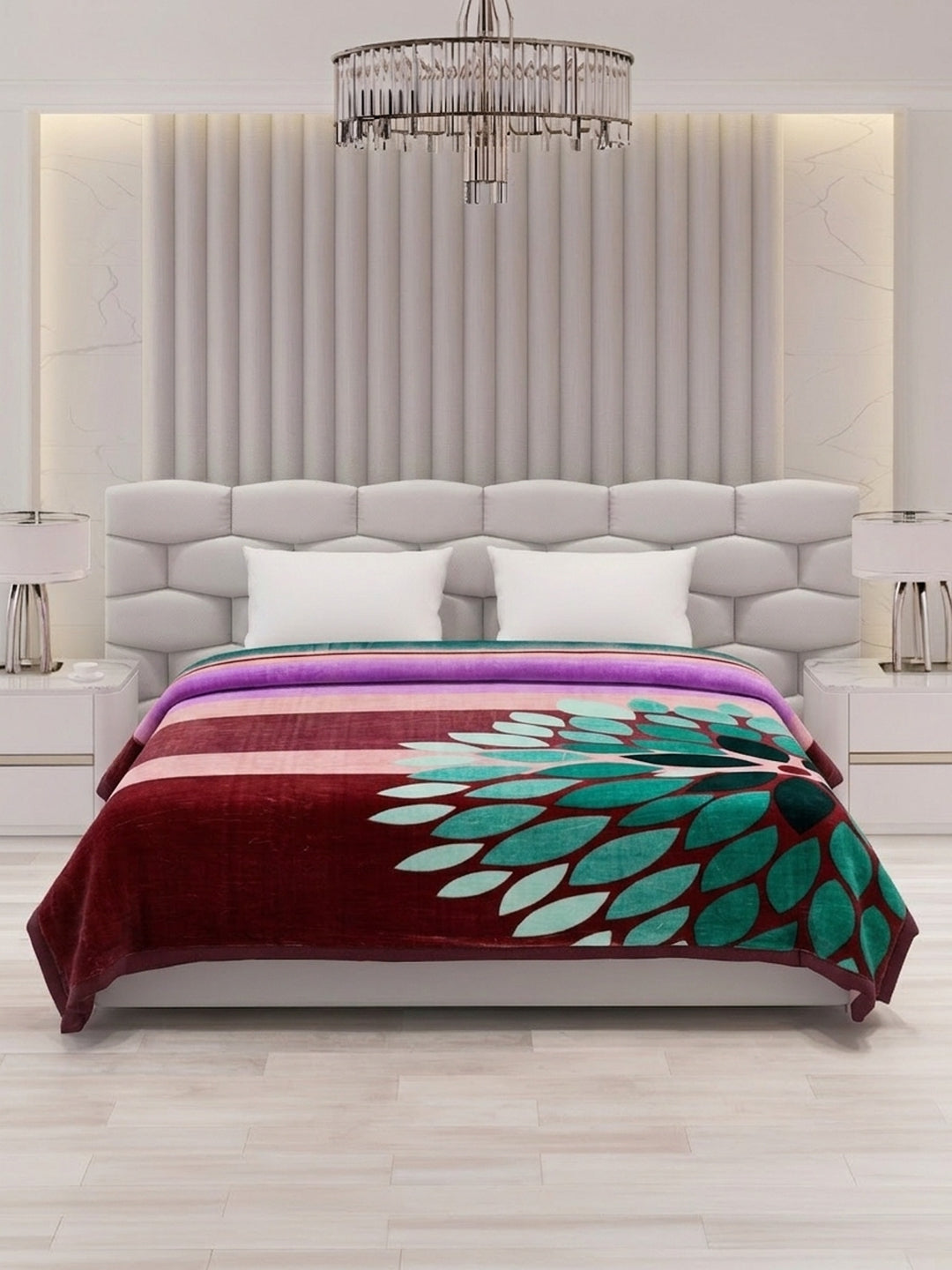 Printed Double Bed 2 Ply 800 GSM Blanket for Winter (Austin), Weight 4.2 kg