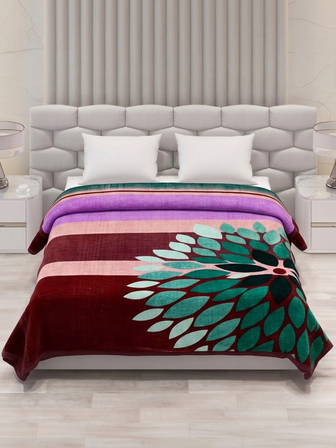 Printed Double Bed 2 Ply 800 GSM Blanket for Winter (Austin), Weight 4.2 kg