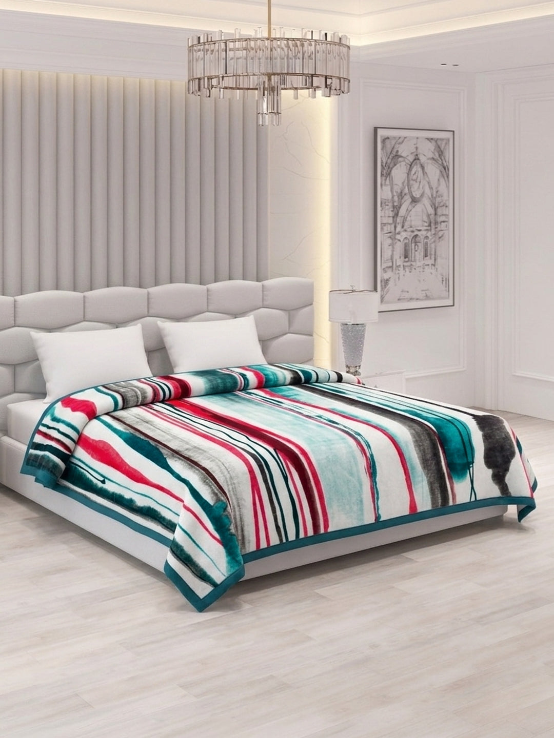 Printed Double Bed 2 Ply 800 GSM Blanket for Winter (Austin), Weight 4.2 kg