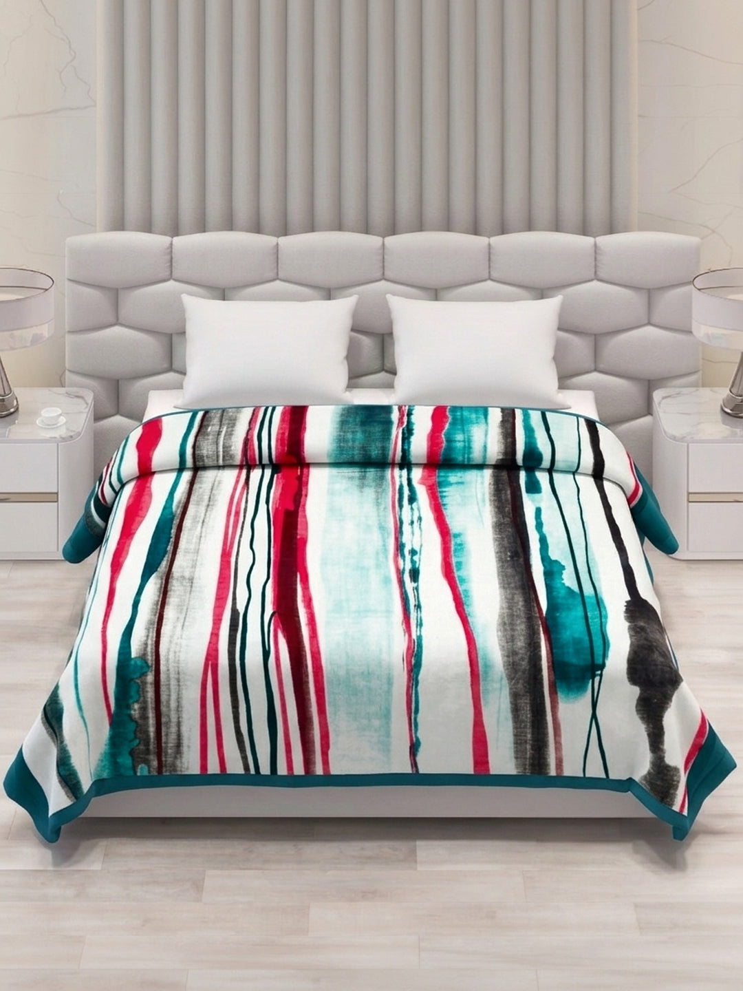 Printed Double Bed 2 Ply 800 GSM Blanket for Winter (Austin), Weight 4.2 kg