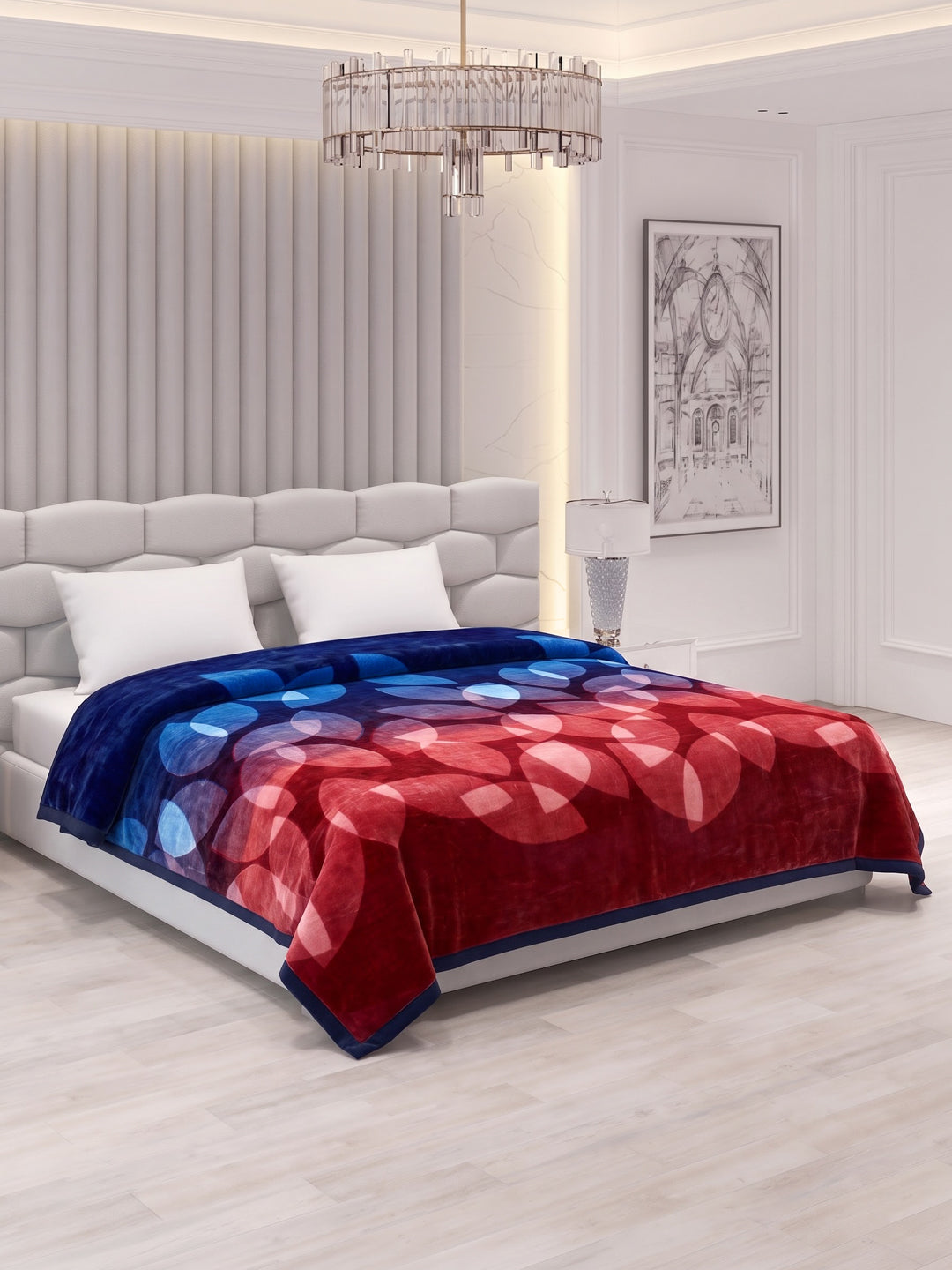 Printed Double Bed 2 Ply 800 GSM Blanket for Winter (Austin), Weight 4.2 kg