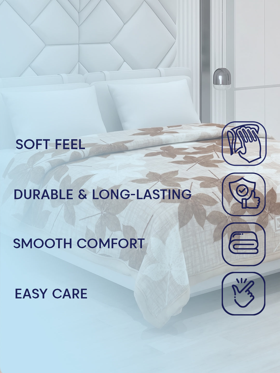 Printed Double Bed 3 Ply 550 GSM Blanket for Winter (Casino Royale), Weight 3 kg