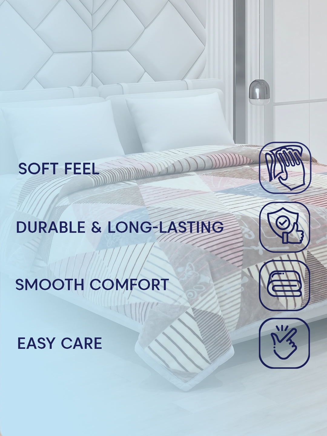 Printed Double Bed 3 Ply 550 GSM Blanket for Winter (Casino Royale), Weight 3 kg