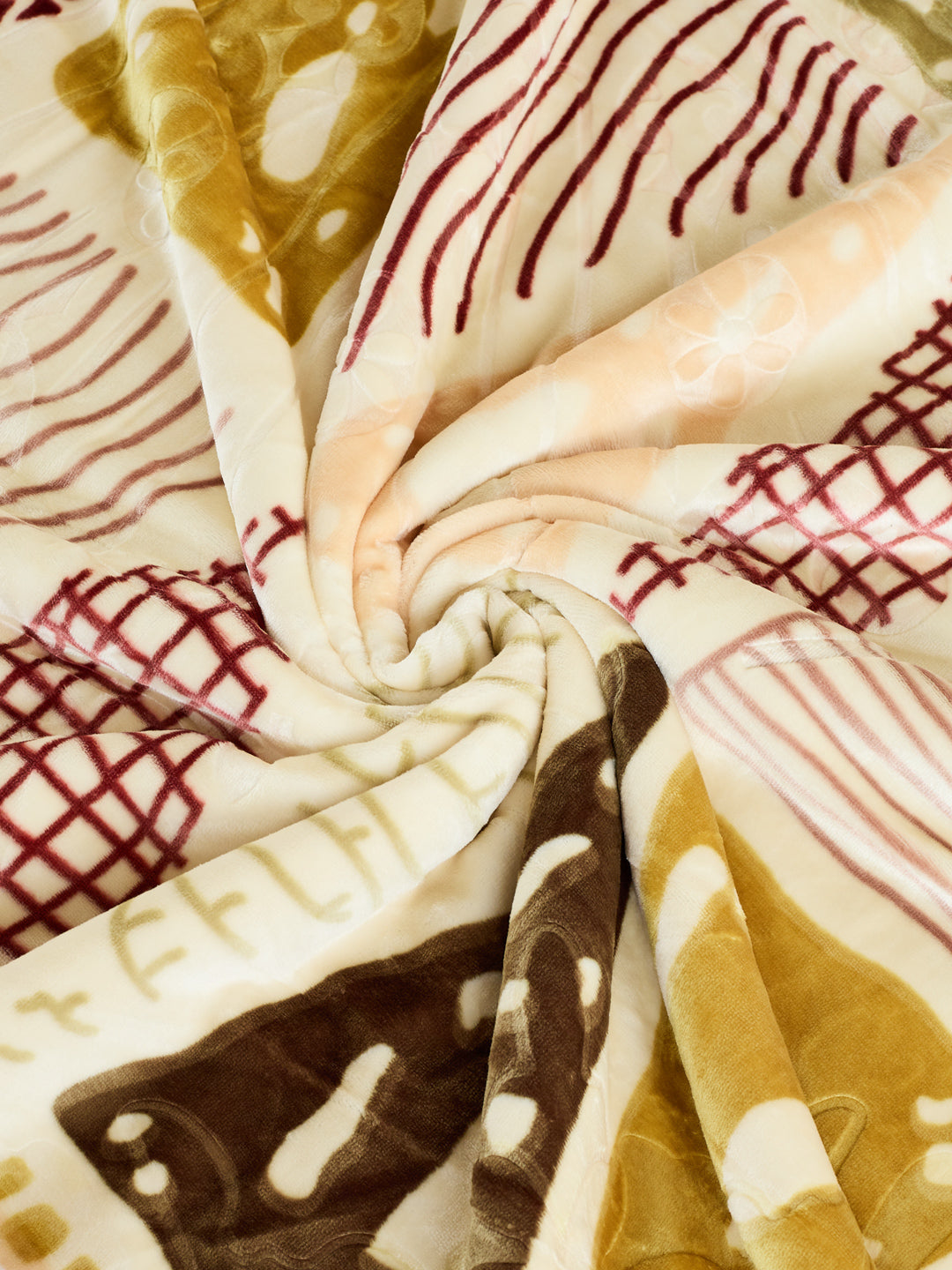 Printed Double Bed 3 Ply 550 GSM Blanket for Winter (Casino Royale), Weight 3 kg