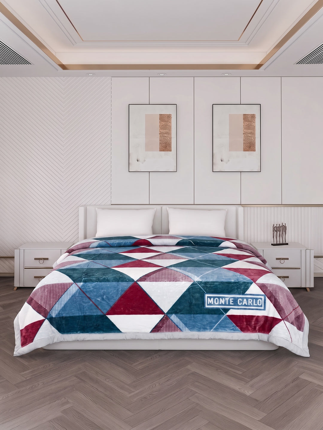 Printed Double Bed 3 Ply 550 GSM Blanket for Winter (Casino Royale), Weight 3 kg