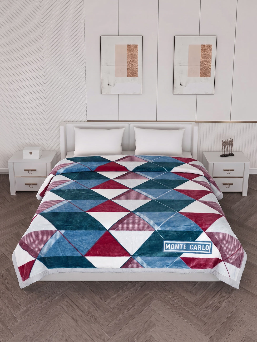 Printed Double Bed 3 Ply 550 GSM Blanket for Winter (Casino Royale), Weight 3 kg