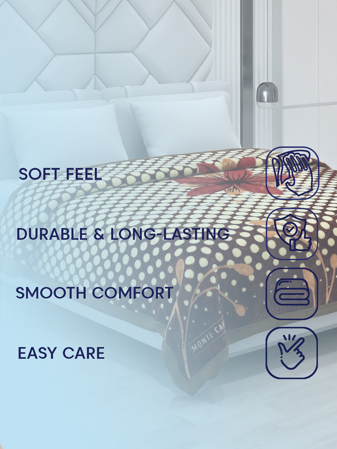 Printed Double Bed 2 Ply 850 GSM Blanket for Winter (Champion), Weight 4.5 kg