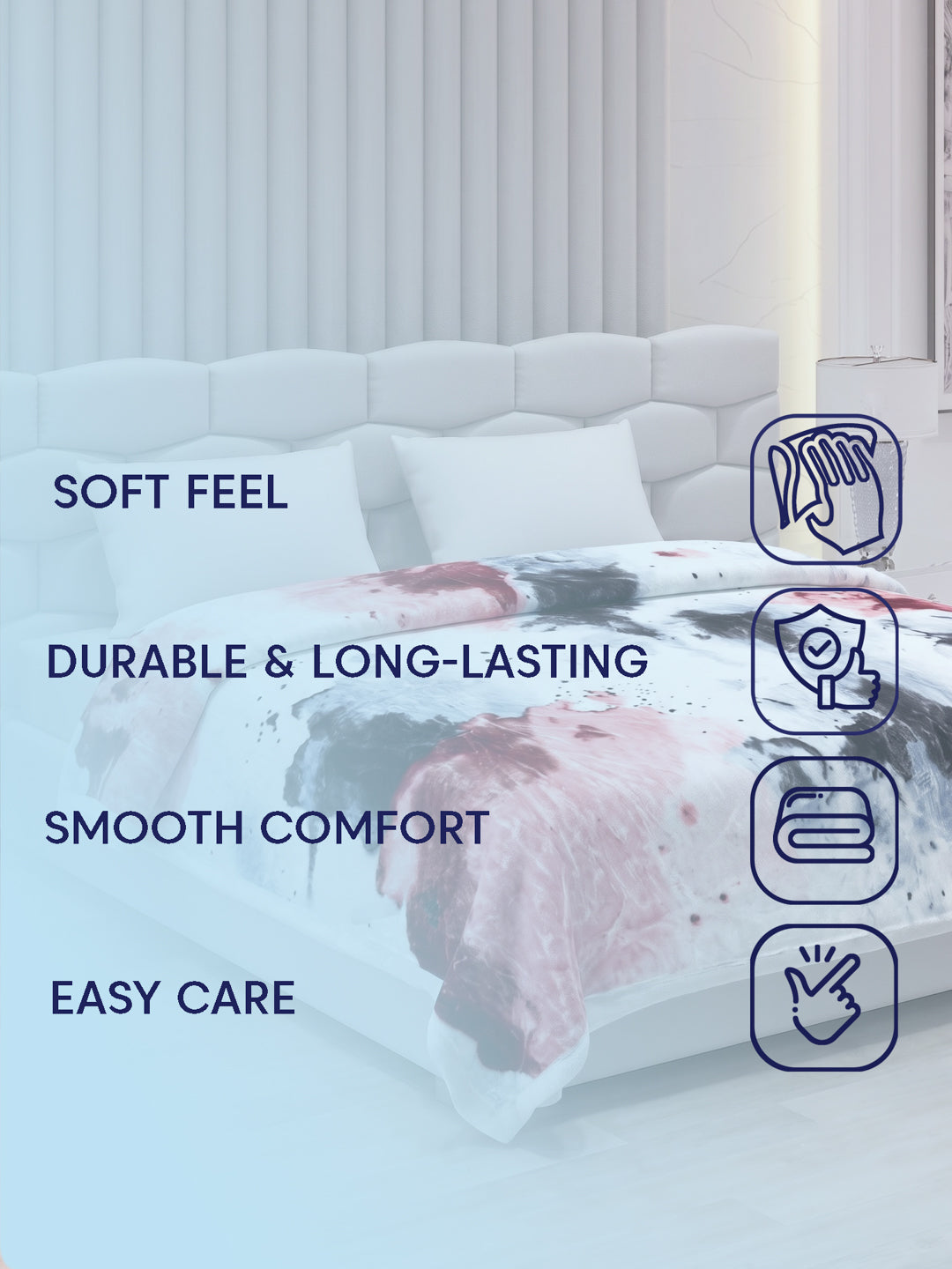 Printed Double Bed 2 Ply 850 GSM Blanket for Winter (Champion), Weight 4.5 kg