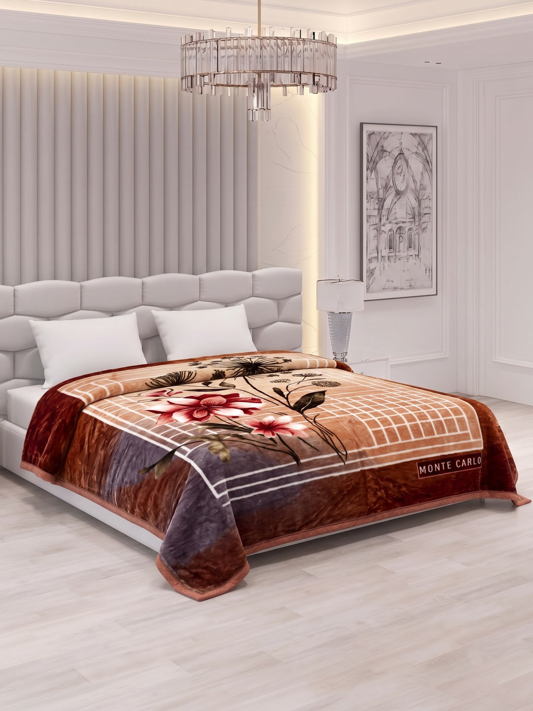 Printed Double Bed 2 Ply 850 GSM Blanket for Winter (Champion), Weight 4.5 kg