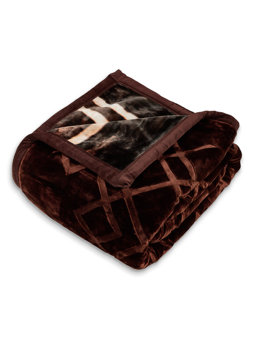 Printed Double Bed 2 Ply 850 GSM Blanket for Winter (Crystal), Weight 4.5 kg