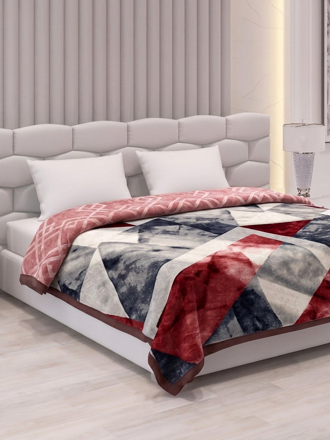 Printed Double Bed 2 Ply 850 GSM Blanket for Winter (Crystal), Weight 4.5 kg