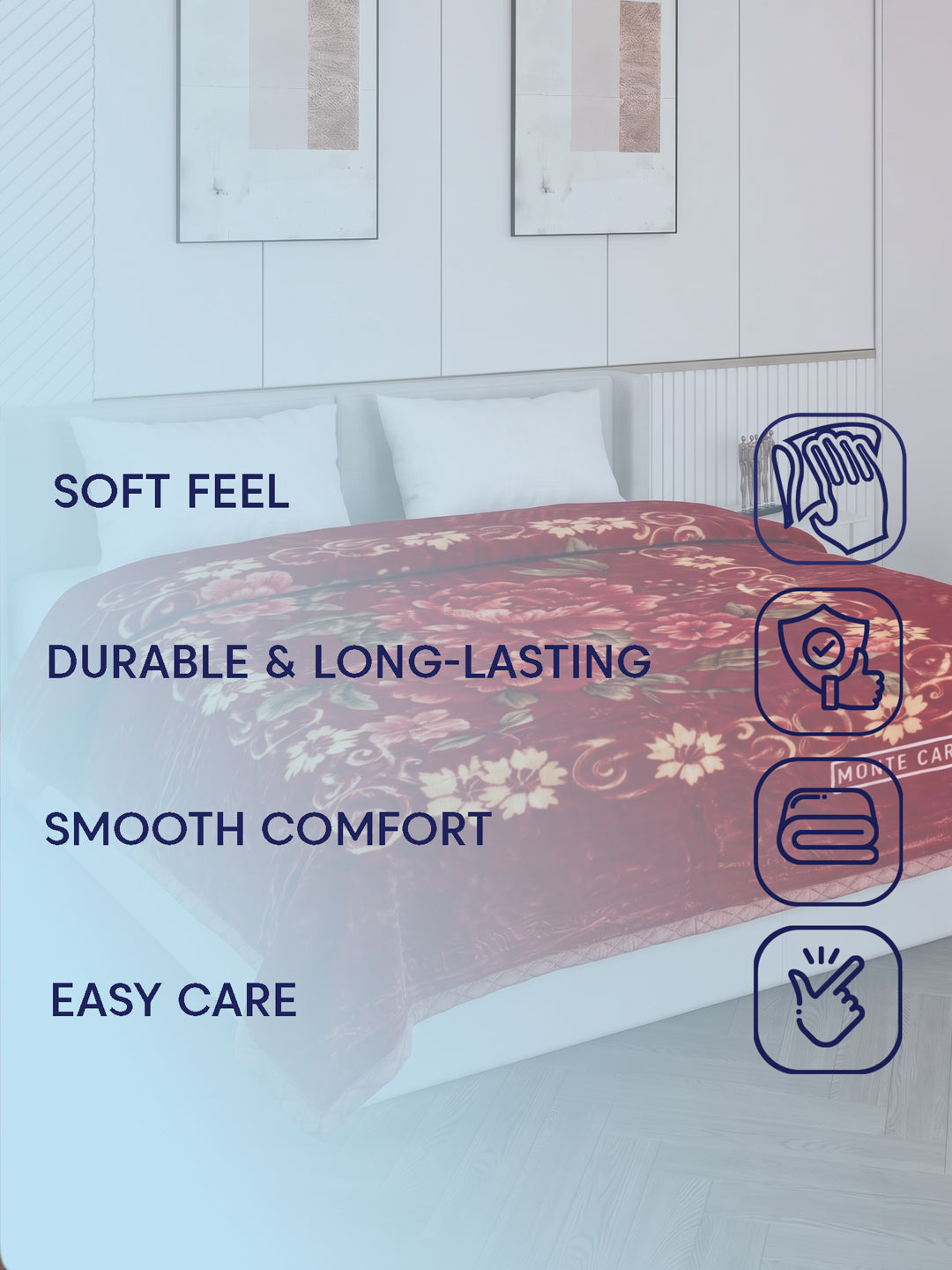 Printed Double Bed 2 Ply 850 GSM Blanket for Winter (Dabang), Weight 4.5 kg