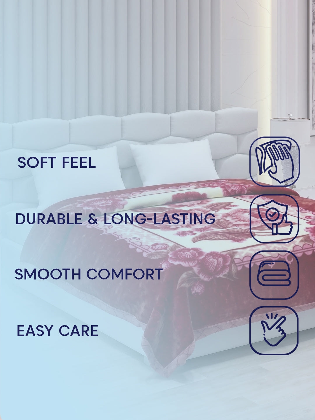 Printed Double Bed 2 Ply 850 GSM Blanket for Winter (Dabang), Weight 4.5 kg