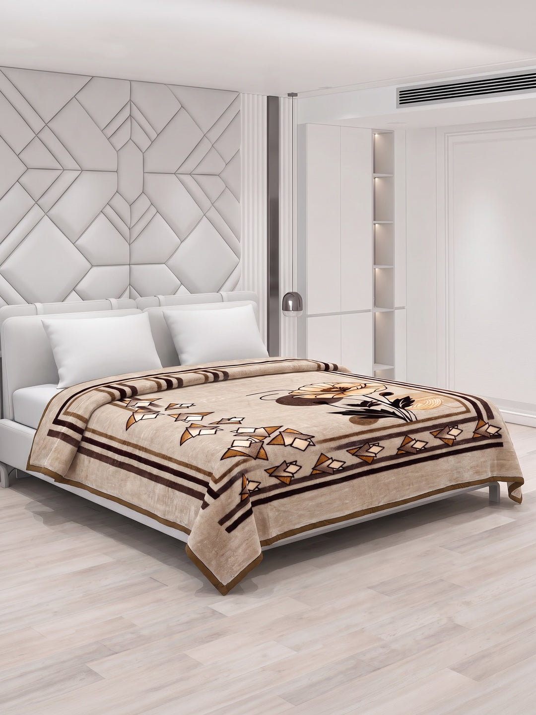 Printed Double Bed 1 Ply 600 GSM Blanket for Winter (Denny), Weight 3.2 kg