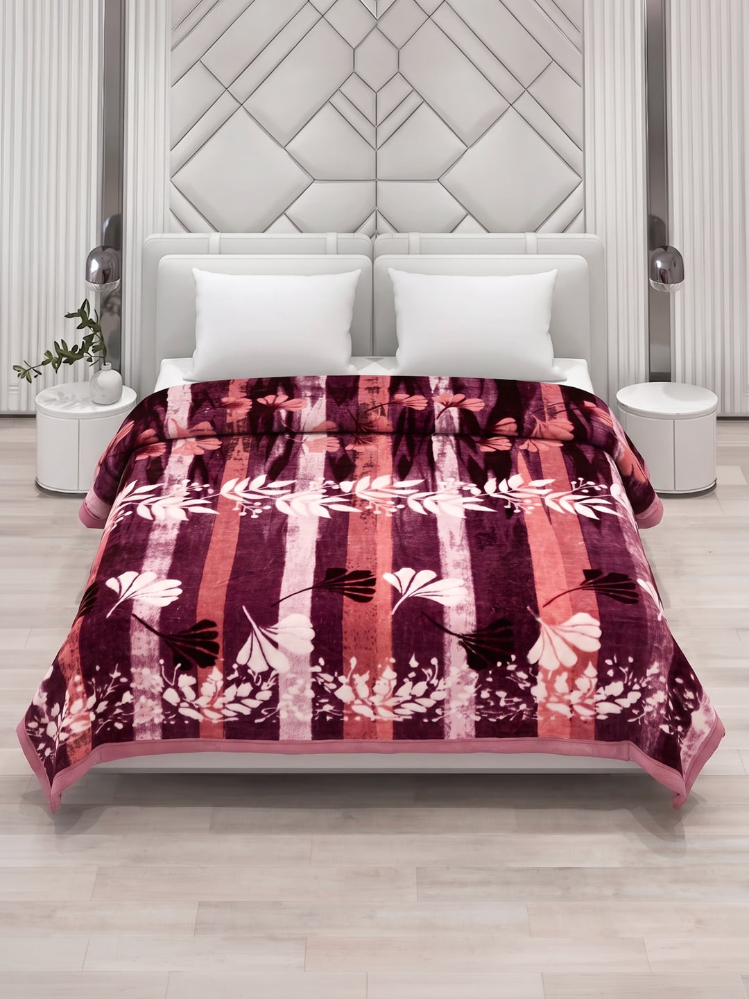 Printed Double Bed 1 Ply 600 GSM Blanket for Winter (Denny), Weight 3.2 kg
