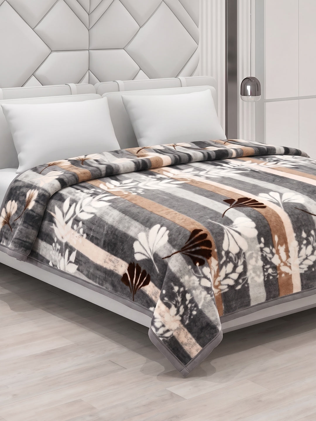 Printed Double Bed 1 Ply 600 GSM Blanket for Winter (Denny), Weight 3.2 kg