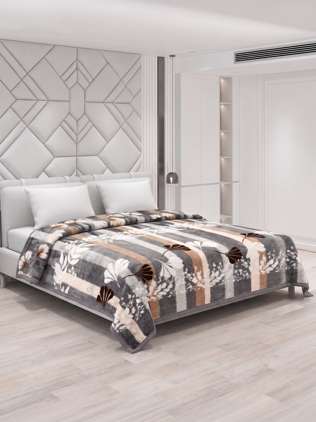 Printed Double Bed 1 Ply 600 GSM Blanket for Winter (Denny), Weight 3.2 kg