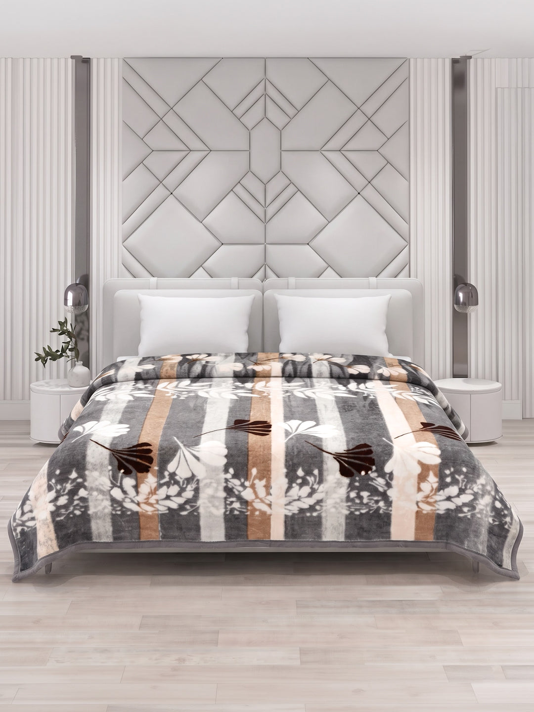 Printed Double Bed 1 Ply 600 GSM Blanket for Winter (Denny), Weight 3.2 kg