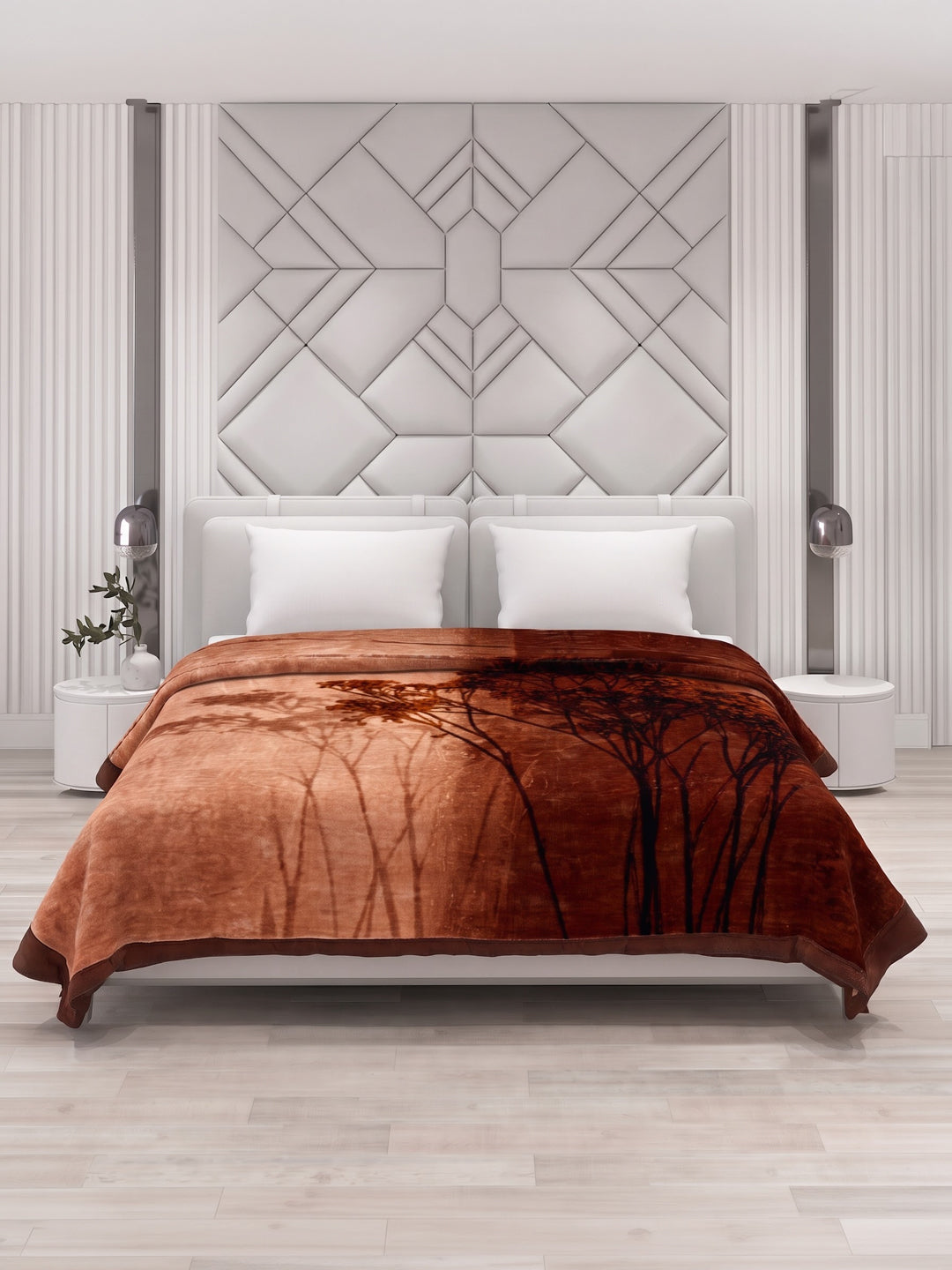 Printed Double Bed 1 Ply 600 GSM Blanket for Winter (Denny), Weight 3.2 kg