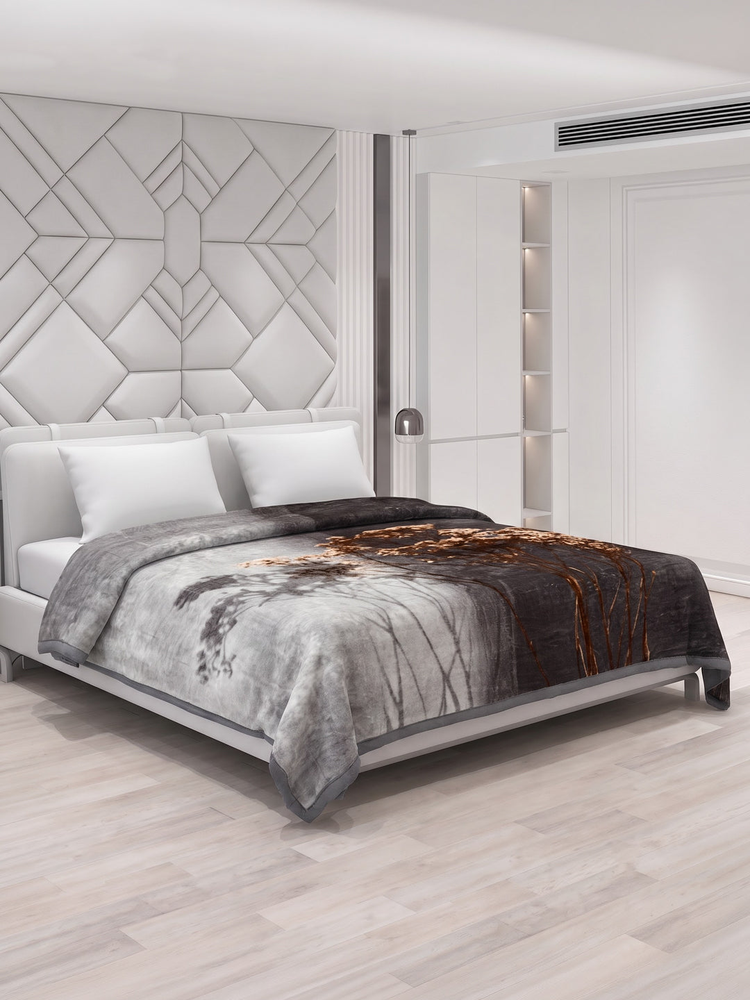 Printed Double Bed 1 Ply 600 GSM Blanket for Winter (Denny), Weight 3.2 kg