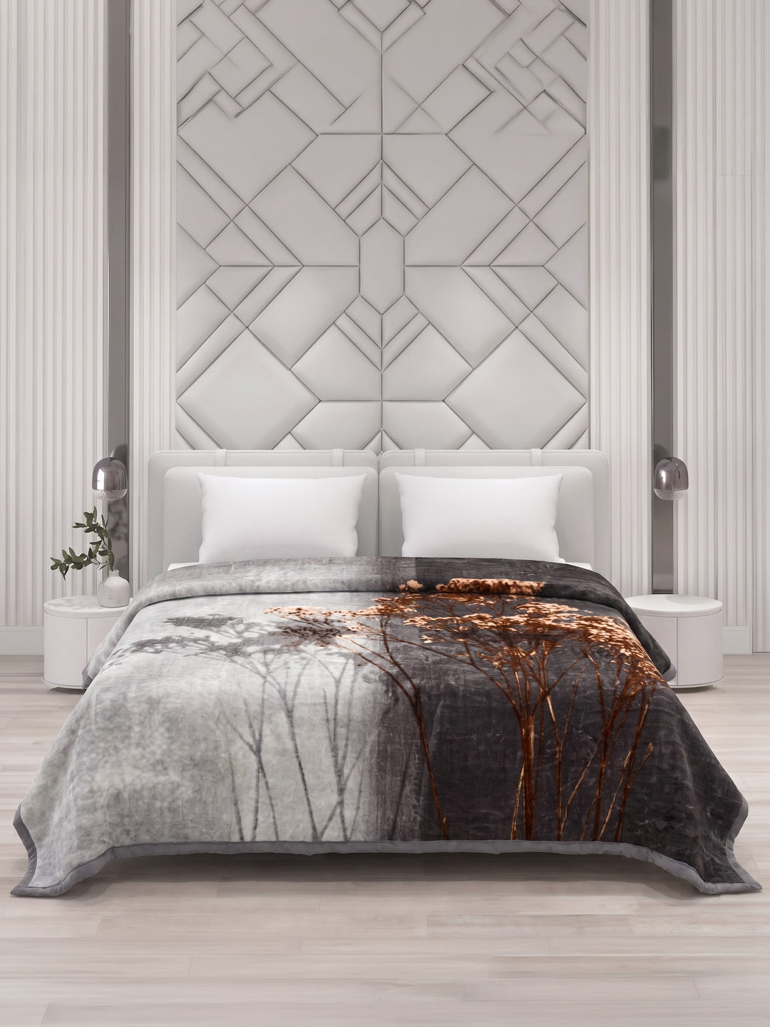 Printed Double Bed 1 Ply 600 GSM Blanket for Winter (Denny), Weight 3.2 kg