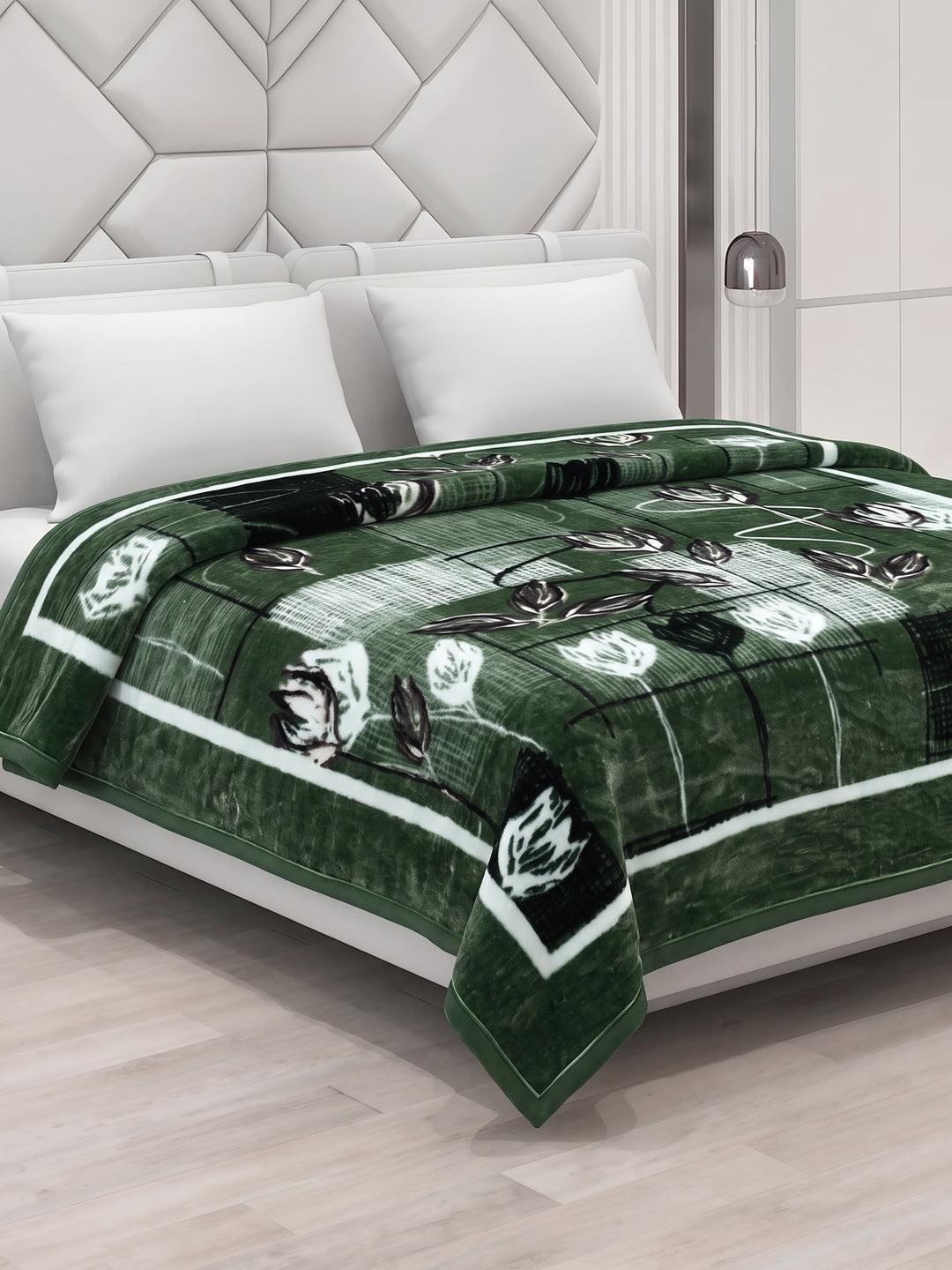 Printed Double Bed 1 Ply 600 GSM Blanket for Winter (Denny), Weight 3.2 kg