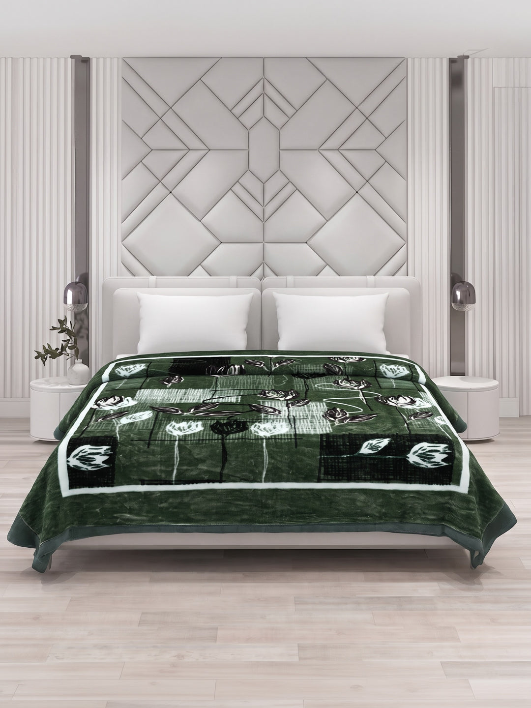 Printed Double Bed 1 Ply 600 GSM Blanket for Winter (Denny), Weight 3.2 kg