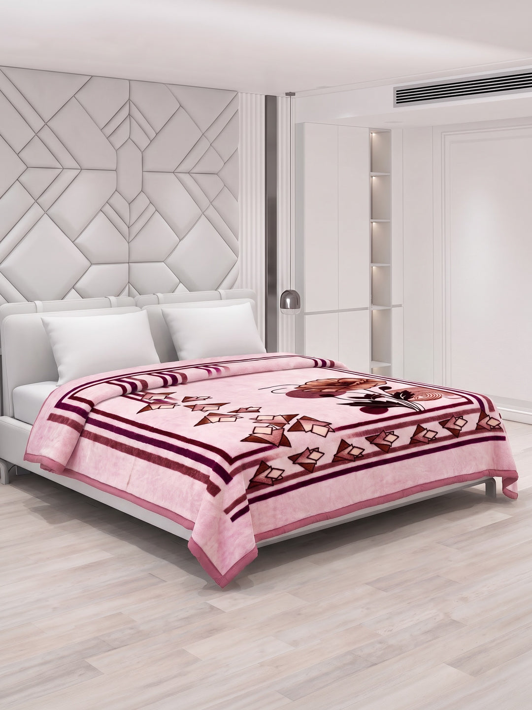 Printed Double Bed 1 Ply 600 GSM Blanket for Winter (Denny), Weight 3.2 kg