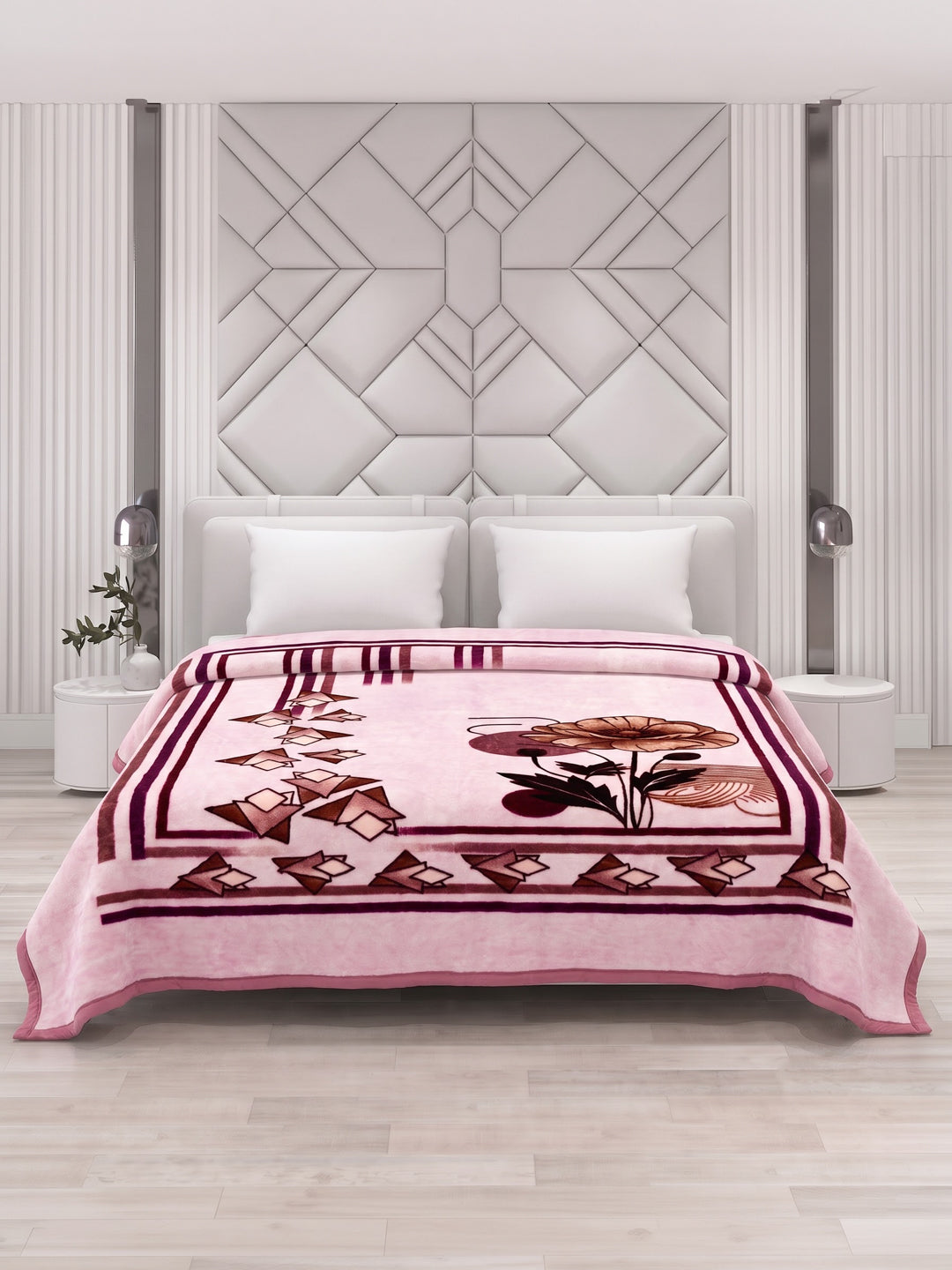 Printed Double Bed 1 Ply 600 GSM Blanket for Winter (Denny), Weight 3.2 kg