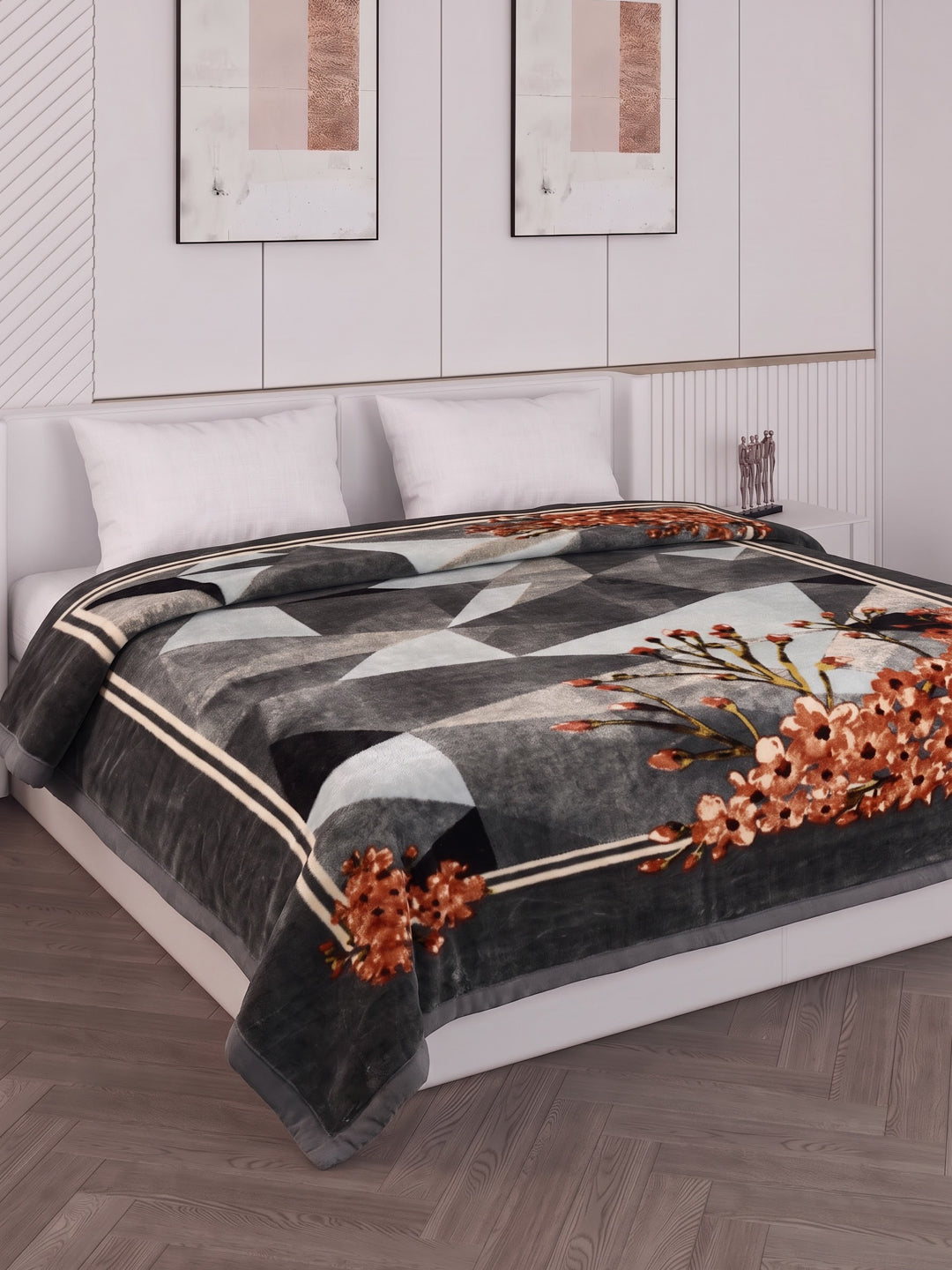 Printed Double Bed 2 Ply 1150 GSM Blanket for Winter (Edenberg), Weight 6.1 kg