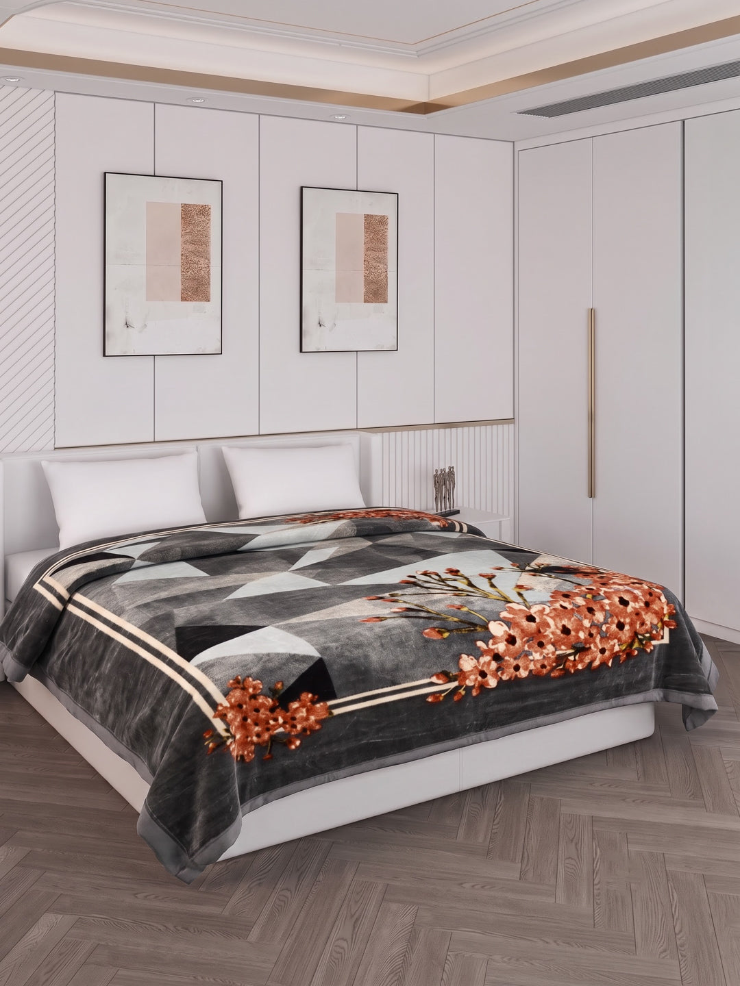 Printed Double Bed 2 Ply 1150 GSM Blanket for Winter (Edenberg), Weight 6.1 kg