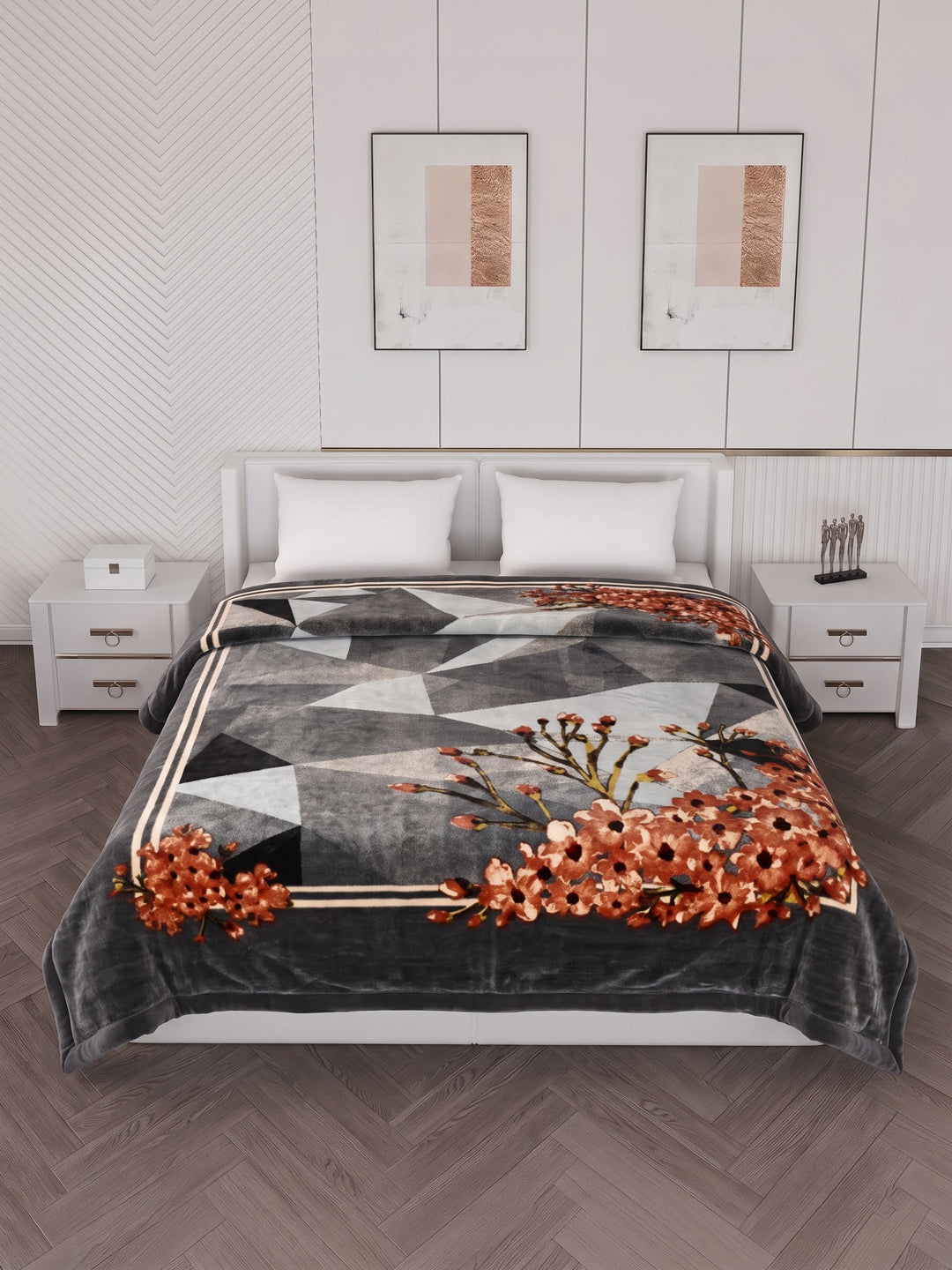 Printed Double Bed 2 Ply 1150 GSM Blanket for Winter (Edenberg), Weight 6.1 kg