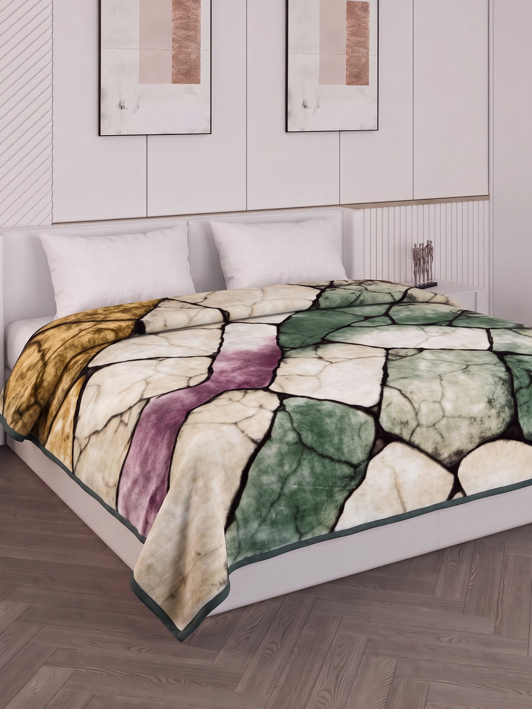 Printed Double Bed 2 Ply 1150 GSM Blanket for Winter (Edenberg), Weight 6.1 kg
