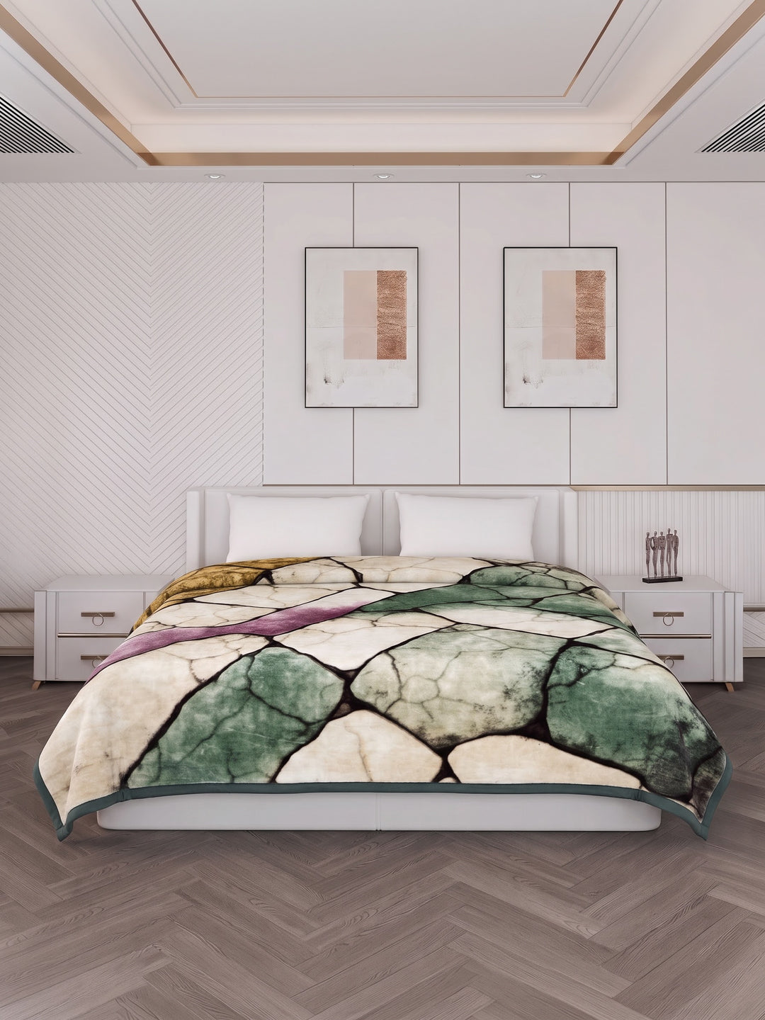 Printed Double Bed 2 Ply 1150 GSM Blanket for Winter (Edenberg), Weight 6.1 kg