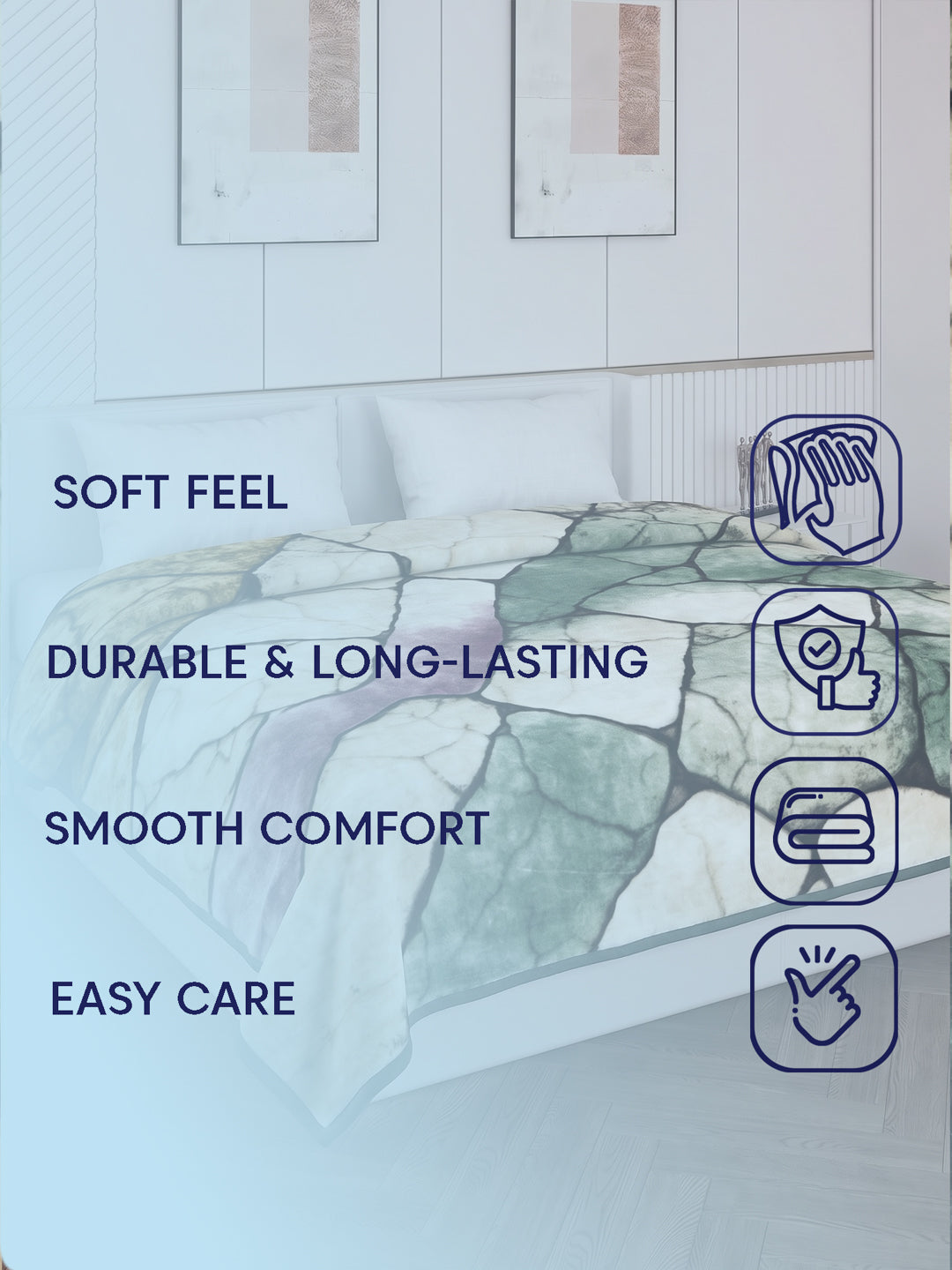 Printed Double Bed 2 Ply 1150 GSM Blanket for Winter (Edenberg), Weight 6.1 kg
