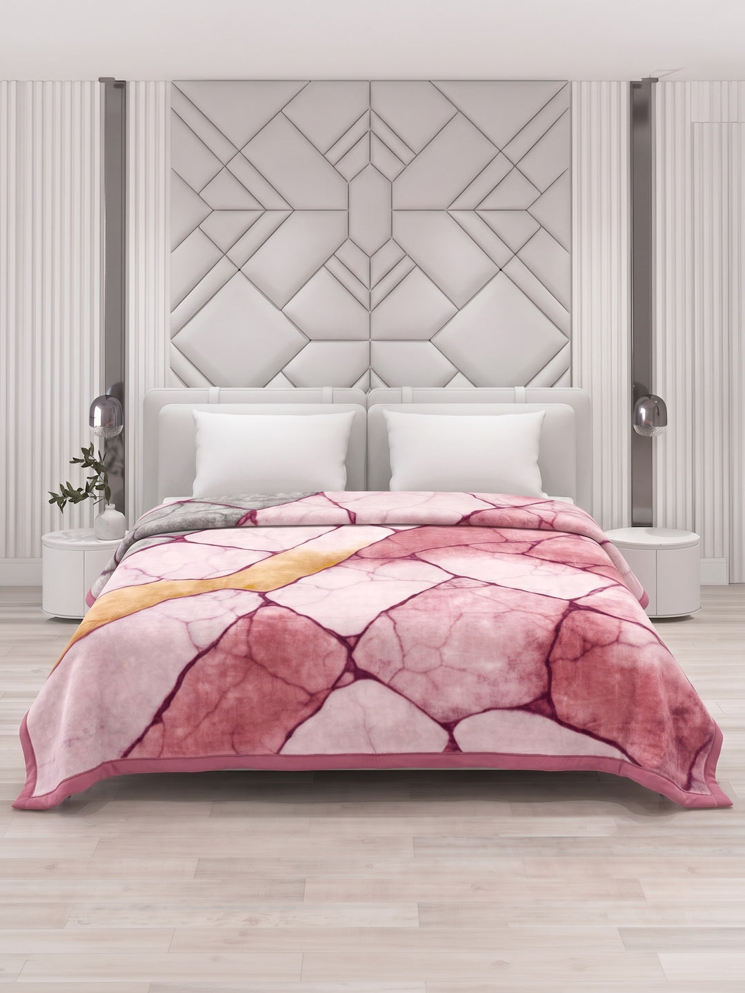 Printed Double Bed 2 Ply 1150 GSM Blanket for Winter (Edenberg), Weight 6.1 kg