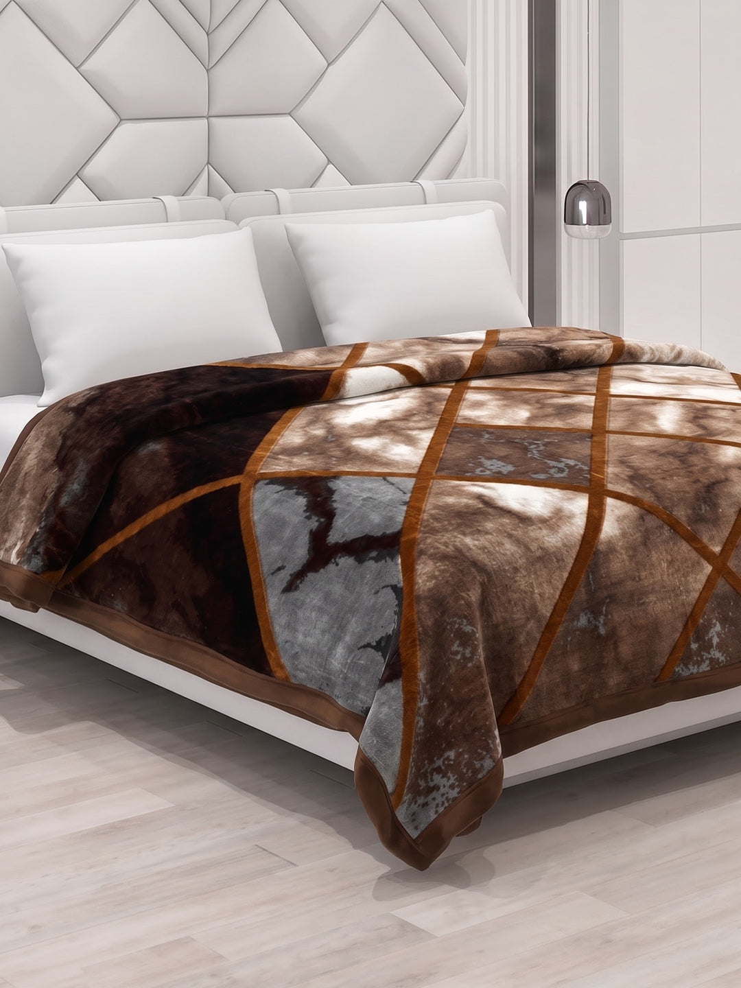 Printed Double Bed 2 Ply 1150 GSM Blanket for Winter (Edenberg), Weight 6.1 kg